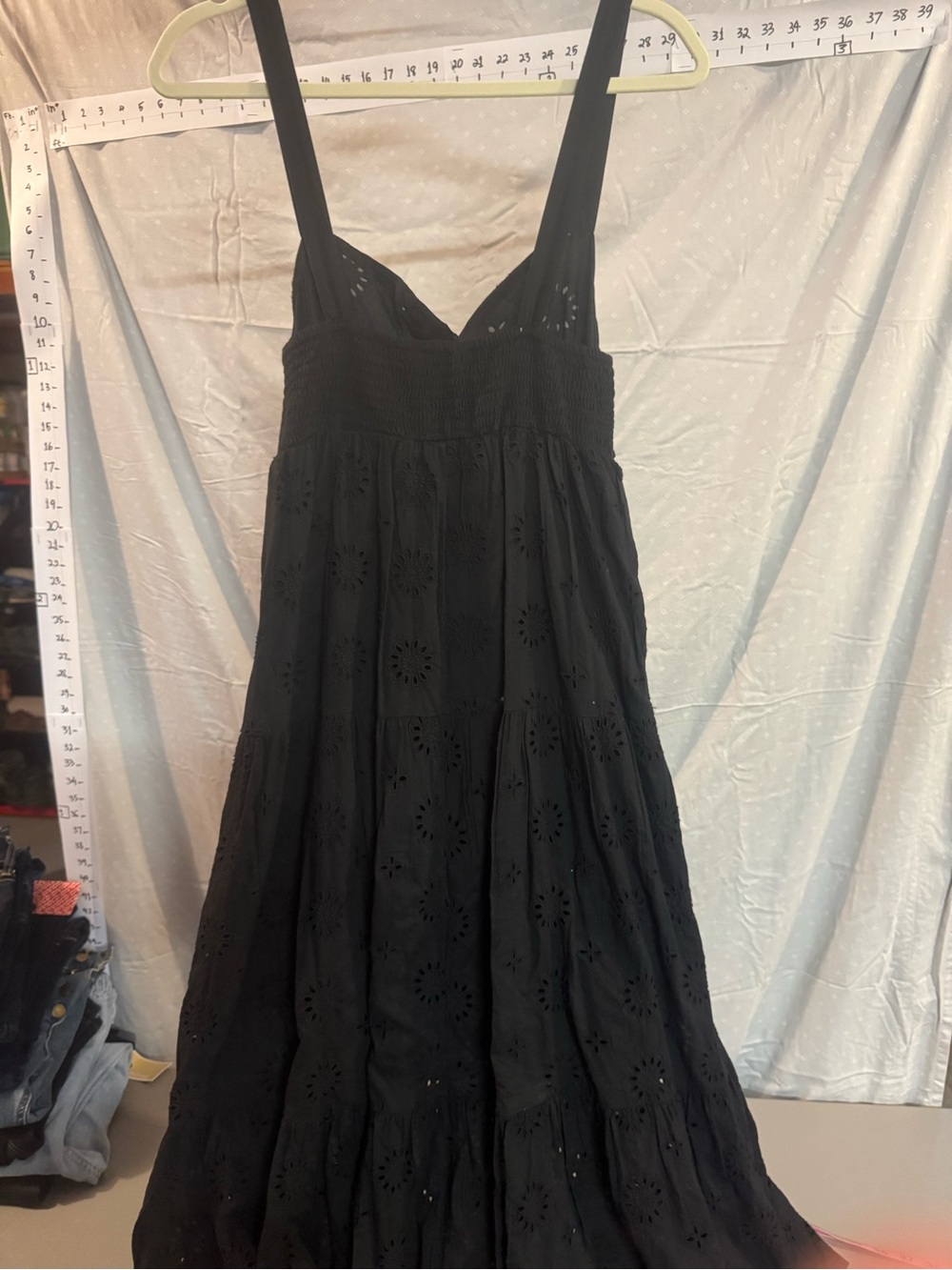Zara Black Eyelet Maxi Dress